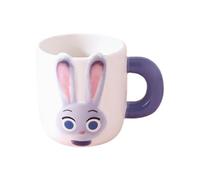 Cute Mug with Animal Relief Design, 650ml Rabbit & 500ml Fox Coffee Mugs, Dishwasher Safe Ceramic Cups for Water Tea Coffee, Fun Gift for Couples (Rabbit)