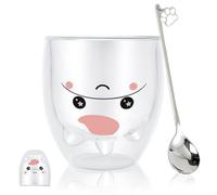 Cute Mugs Glasses Double Wall Insulated Glasses Espresso Cup, Coffee Cup, Tea Cup, Milk Cup, Best Gifts for Women Office and Personal Cute Unicorn Christmas,Birthday Gifts