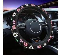 Cute Multi-Colored Daisy Flowers Steering Wheel Cover Universal Floral Pattern Print Wheel Protector for Women Ladies Non-Slip Auto Car Accessories Fit for Most Cars SUV Sedan Vans Trucks (15 Inch)
