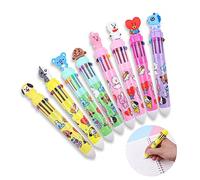 Cute Multicolor Ballpoint Pens,10 in 1 Color Animals Kawaii Retractable Cartoon Gel Pens, Girls Boy Novelty Colored Pens Back to School Party Favors Supplies for Children Students Gift 0.5mm 8 Pcs