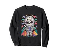Cute Mummy Holding Cat Plush Pastel Hearts Stars Sweatshirt