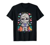 Cute Mummy Holding Cat Plush Pastel Hearts Stars T-Shirt