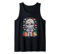 Cute Mummy Holding Cat Plush Pastel Hearts Stars Tank Top