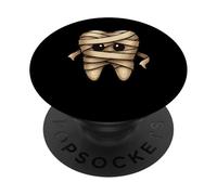 Cute Mummy Tooth Dentist Spooky Halloween Dentistry PopSockets Adhesive PopGrip