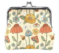 Cute Mushroom Eyes Wallet for Women Leather Kiss Buckle Cute Mushroom Eyes UNITALLA Classic Cute Mushroom Eyes UNITALLA Classic Cute Mushroom Eyes Unitalla Classic, Cute Mushroom Eyes, UNITALLA