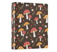 Cute Mushroom Floral 3 Ring Binder 1.5 Inch Round Ring Binder View Binder Holds 200 Documents for Home School Office Use