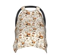 Cute Mushroom Fox Print Baby Car Seat Covers, Breathable Nursing Cover Breastfeeding Cover, Stroller Covers, Multi-use Infant Carseat Canopy, Baby Boys Girls Newborn Essentials