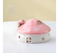 Cute Mushroom House Mosquito Incense Tray,Ceramic Mosquito Coil Burner,Desktop Aroma Burner