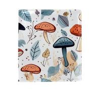 Cute Mushroom Pattern Big Replaceable Book Cover, Reusable PU Leather Book Protector, Suitable for 9.8" x 11" Notebooks
