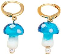 Cute Mushroom Pendant Hoop Earrings, Colorful Mushroom Huggie Drop Earrings Dangle Women Jewelry s Fashion Processed