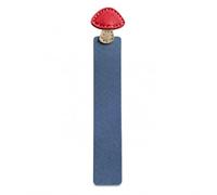 Cute Mushroom PU Leather Bookmark, Blue