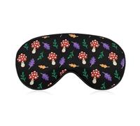 Cute Mushrooms and Leaves Pattern Eye Sleep Mask,Super Soft Eye Masks with Adjustable Strap,Ultimate Sleeping Aid,Blindfold,Relax & Relieve Your Fatigue,Puffy Eyes