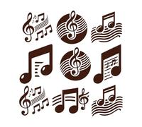 Cute Music Note Sheet icon Staff Melody Music Note Key Sheet Sheet Musical Notes Melody Lettering Stickers 54.6x56.2cm Do not Damage The Wall Surface Coffee