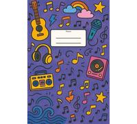 Cute Music Staff Paper Notebook for Kids: Music Manuscript Book with 5-Line Staff Pages for Practice and Composition