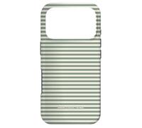 Cute Muted Green Beige Minimalist Horizontal Striped Pattern Case for iPhone 17 Pro