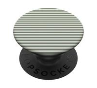 Cute Muted Green Beige Minimalist Horizontal Striped Pattern PopSockets Adhesive PopGrip
