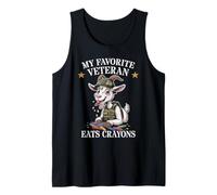 Cute My Favorite Veteran EATS Crayons Team Military Officer Tank Top
