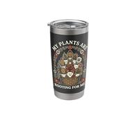 Cute My Plants are Rooting for Me Plant Lover Pun Stainless Steel Insulated Tumbler