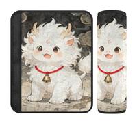 Cute Mythical Beasts of Ancient Chinese Mythology 2 pcs car seat Strap Pads, Stop seat Belt Cutting into Neck, Seatbelt Cover for Auto