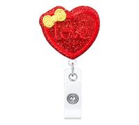 Cute Name Tag Holder 360 Retractable Felt Badge Reel Stretching Length 25.6'' for Kids Rewards Party Giveaways Badge Holders with Lanyard Clip Retractable Cute for Nurses Teachers Kid Women