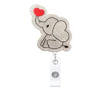 Cute Name Tag Holder 360 Retractable Felt Badge Reel Stretching Length 25.6'' for Kids Rewards Party Giveaways Badge Holders with Lanyard Clip Retractable Cute for Nurses Teachers Kid Women