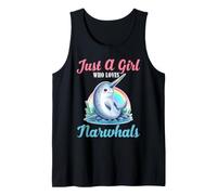 Cute Narwhal Girl Who Loves Narwhals Kawaii Ocean Art Tank Top
