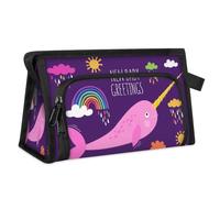 Cute Narwhal Travel Toiletry Bag for Women Men Girls Boys Narwhal Unicorn Multifunctional Makeup Pouch Bag Wash Toiletries Cosmetic Organizer Shower Bag