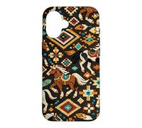 Cute Native American Beadwork Wild Horses Southwest Pattern Case for iPhone 16
