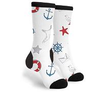 Cute Nautical Men Women Athletic Crew Sock Casual Warmer Sock Comfortable Hiking Socks For Cycling Outdoor Camping