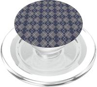 Cute Navy Blue and Gray Argyle Pattern Masculine PopSockets PopGrip for MagSafe