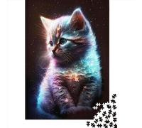 Cute Nebula Kitten 1 1000 Pieces Jigsaw Puzzles for Adults Creative Rectangular Jigsaw Paper Puzzles Game Brain Teasers Toy 1000pcs (38x26cm)