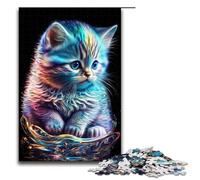 Cute Nebula Kitten JigsawPuzzle Pieces for Adults Jigsaw Puzzles Birthday Gift Idea Challenging Brain Teaser Game 1000 PCS(75x50cm)