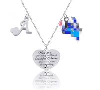 Cute Necklace Girls Jewellery Stch Letter A/E Necklace Cartoon Alloy Personalised Neck lace for Kids Collarbone Chain Pendant Sweater Chain Women Sister Friends Girlgriend Girls Christmas Gifts