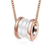 Cute Necklace Pendant Chain Men Women Jewellery Roman Numerals Ceramic Necklace For Women Classic Design White Black Spiral Pendant Rosegoldwithwhite