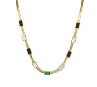 Cute Necklace Pendant Chain Men Women Jewellery Square Green White Charm Shell Necklace For Women Blade Chain Necklace Goldcolor