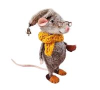 Cute Needle Felted - Christmas Felt Mice Ornaments - Needle Felting Kit Beginner Felting Kits | Handmade Needle Felt Mice, Christmas Mice Doll Decorations for Boys Girls