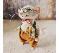 Cute Needle Felted Mouse,2025 New Christmas Wool Felt Mouse Ornament,Cute Felt Mice Figurine for New Year Christmas Decor,Needle Felted Christmas Mouse Doll Decorations (Type D)