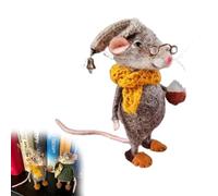 Cute Needle Felted Mouse, 2025 New Christmas Wool Felt Mouse Ornament,Handmade Needle Felt Mice Decorations,Cute Felt Mice Figurine,Needle Felted Christmas Mouse Doll Decorations (Type E)