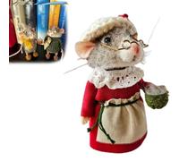 Cute Needle Felted Mouse, 2025 New Christmas Wool Felt Mouse Ornament,Handmade Needle Felt Mice Decorations,Cute Felt Mice Figurine,Needle Felted Christmas Mouse Doll Decorations (Type C)