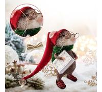 Cute Needle Felted Mouse, 2025 New Needle Felted Christmas Mouse Doll Decorations,DIY Craft Needle Doll Decorations Doorway for Halloween & Christmas Decorations (2B)