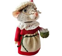 Cute Needle Felted Mouse,Handmade Needle Felt Mice Decorations,Christmas Wool Felt M-ouse Ornament,Cute Felts Mice Figurine,N-eedle Felted C-hristmas Mouse Doll Decorations (Small tea cup)