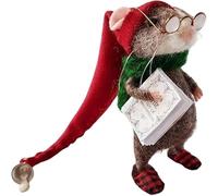 Cute Needle Felted Mouse,Handmade Needle Felt Mice Decorations,Christmas Wool Felt M-ouse Ornament,Cute Felts Mice Figurine,N-eedle Felted C-hristmas Mouse Doll Decorations (Full of Christmas spirit)
