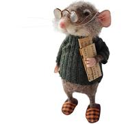 Cute Needle Felted Mouse,Handmade Needle Felt Mice Decorations,Christmas Wool Felt M-ouse Ornament,Cute Felts Mice Figurine,N-eedle Felted C-hristmas Mouse Doll Decorations (Student)