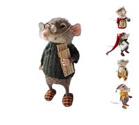 Cute Needle Felted Mouse - Handmade Needle Felted Mouse Doll, Felt Mouse Statue for Halloween Christmas Decoration, Needle Felted Christmas Mouse Doll Decorations (E-1pcs)