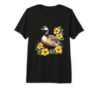 Cute Nene Hawaiian Goose with Yellow Hibiscus Premium T-Shirt