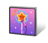 Cute Neon Music Aluminum Alloy Square Lapel Badge