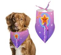 Cute Neon Music Dog Bandana, Soft Breathable Pet Scarf, Personalized Dog Bib Kerchief for Small Medium Large Dogs Cats, Exquisite Pet Neckerchief for Daily Wear, Travel, Party