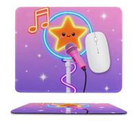 Cute Neon Music Stitched Edge Mouse Pad