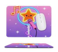 Cute Neon Music Stitched Edge Mouse Pad