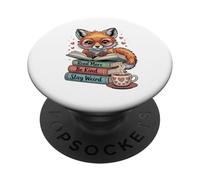Cute Nerd Bookworm Fox Read Books Be Kind Stay Weird Reader PopSockets Adhesive PopGrip